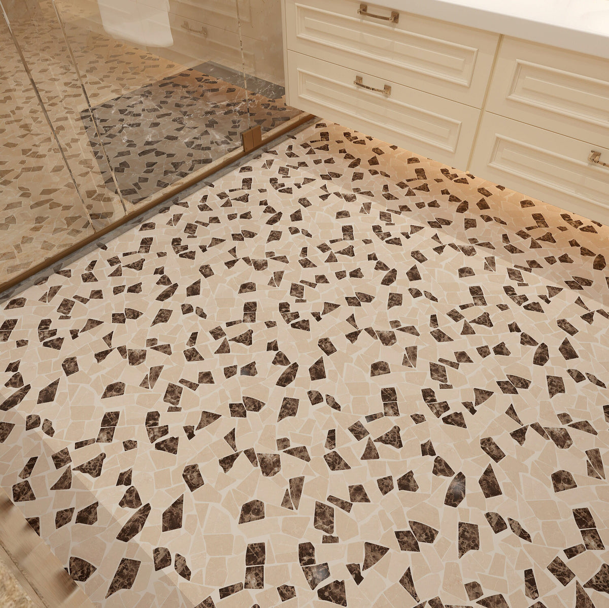 Giorbello Beige 12-in x 12-in Tumbled Natural Stone Marble Random Marble Look Floor Tile (5-sq. ft/ Carton)