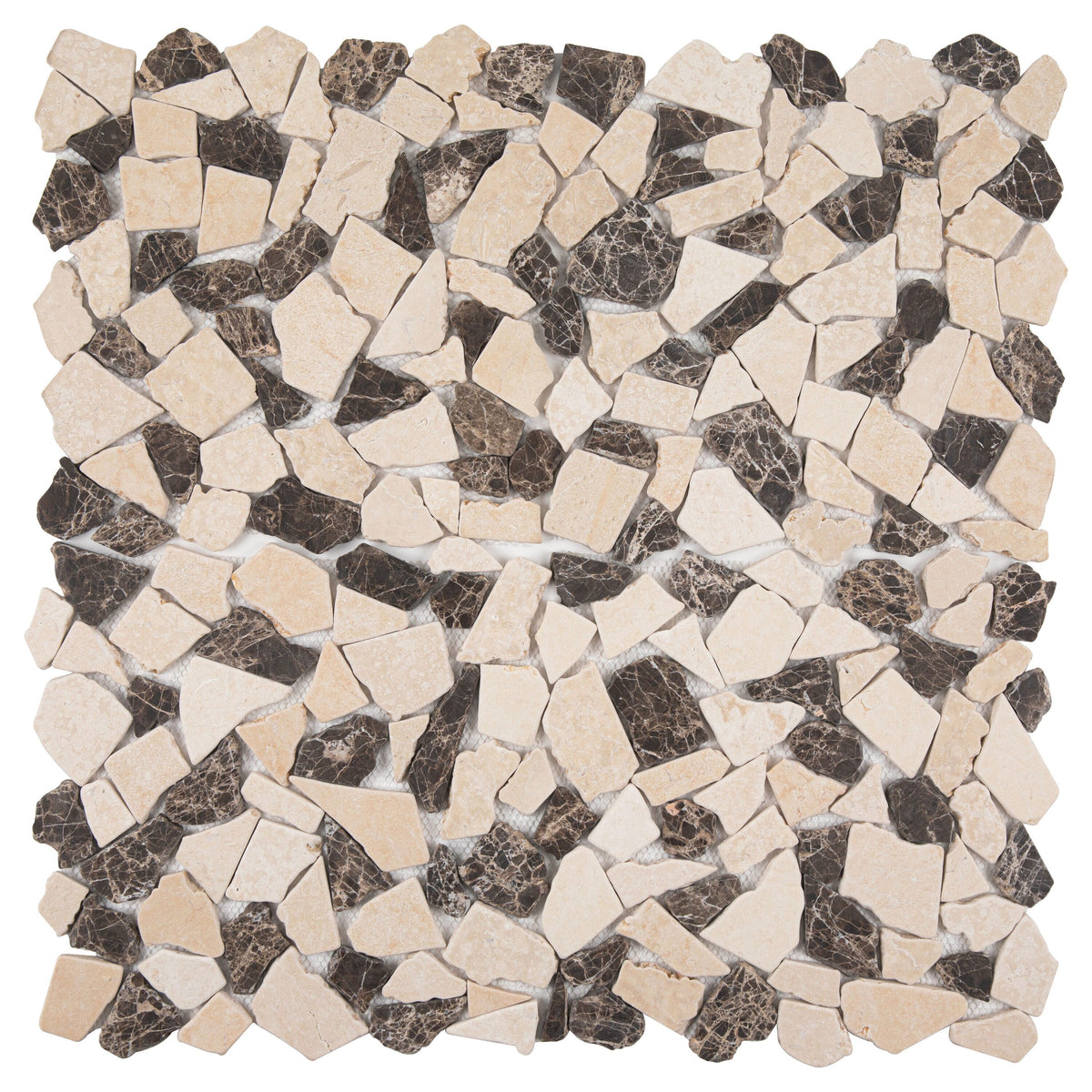 Giorbello Beige 12-in x 12-in Tumbled Natural Stone Marble Random Marble Look Floor Tile (5-sq. ft/ Carton)