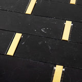 Giorbello Black and Gold 11-in x 12-in Polished Natural Stone Marble Linear Marble Look Floor Tile (4.8-sq. ft/ Carton)