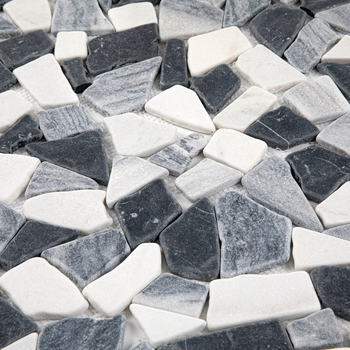 Giorbello (Sample) Gray 12-in x 12-in Matte Marble Circular Marble Look Floor and Wall Tile
