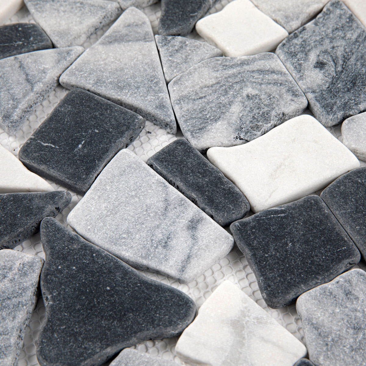 Giorbello Gray 12-in x 12-in Tumbled Natural Stone Marble Random Marble Look Floor Tile (5-sq. ft/ Carton)