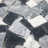 Giorbello (Sample) Gray 12-in x 12-in Matte Marble Circular Marble Look Floor and Wall Tile