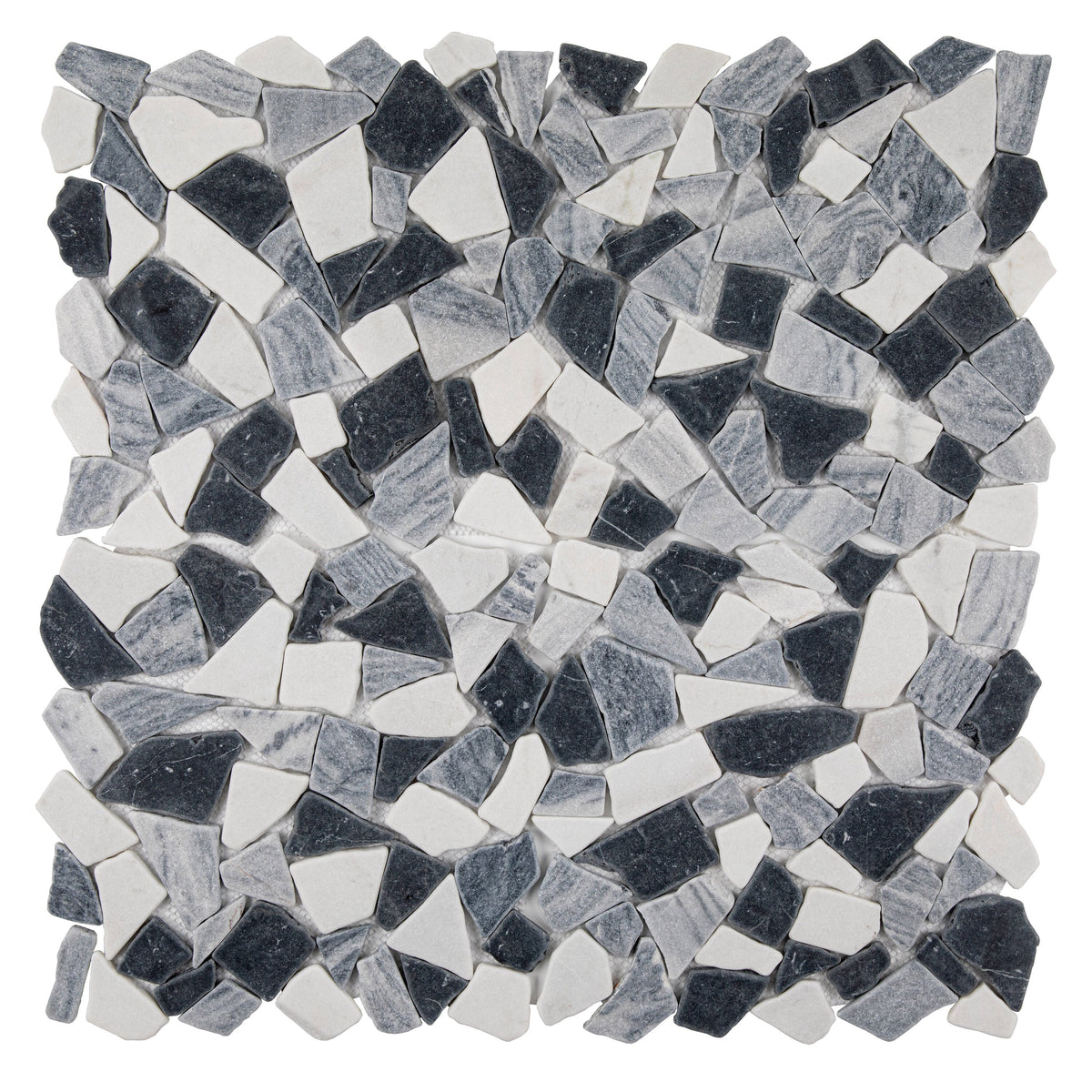 Giorbello Gray 12-in x 12-in Tumbled Natural Stone Marble Random Marble Look Floor Tile (5-sq. ft/ Carton)