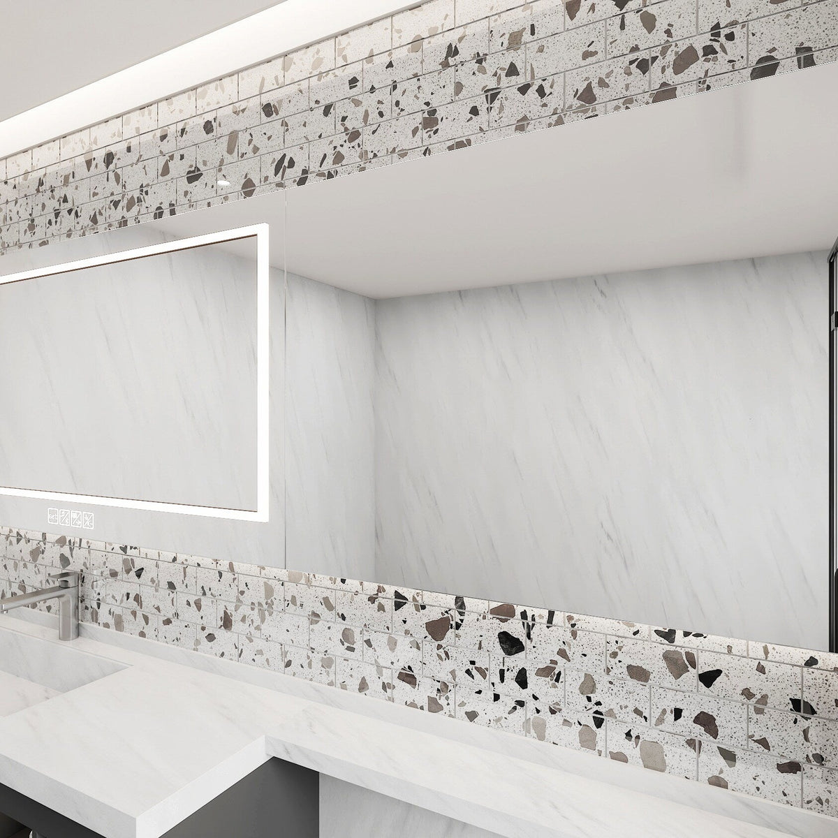 Giorbello Silver Moonstone 3-in x 6-in Glossy Glass Stone Look Wall Tile (5-sq. ft/ Carton)