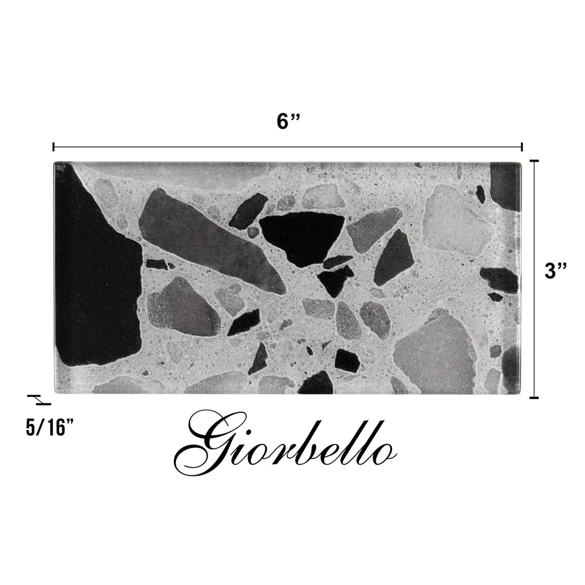 Giorbello Silver Moonstone 3-in x 6-in Glossy Glass Stone Look Wall Tile (5-sq. ft/ Carton)