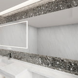Giorbello (Sample) Gray Earthstone 3-in x 6-in Glossy Glass Stone Look Wall Tile