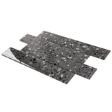 Giorbello (Sample) Gray Earthstone 3-in x 6-in Glossy Glass Stone Look Wall Tile