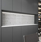 Giorbello Silver Cedar 4-in x 12-in Glossy Glass Wood Look Wall Tile (5-sq. ft/ Carton)