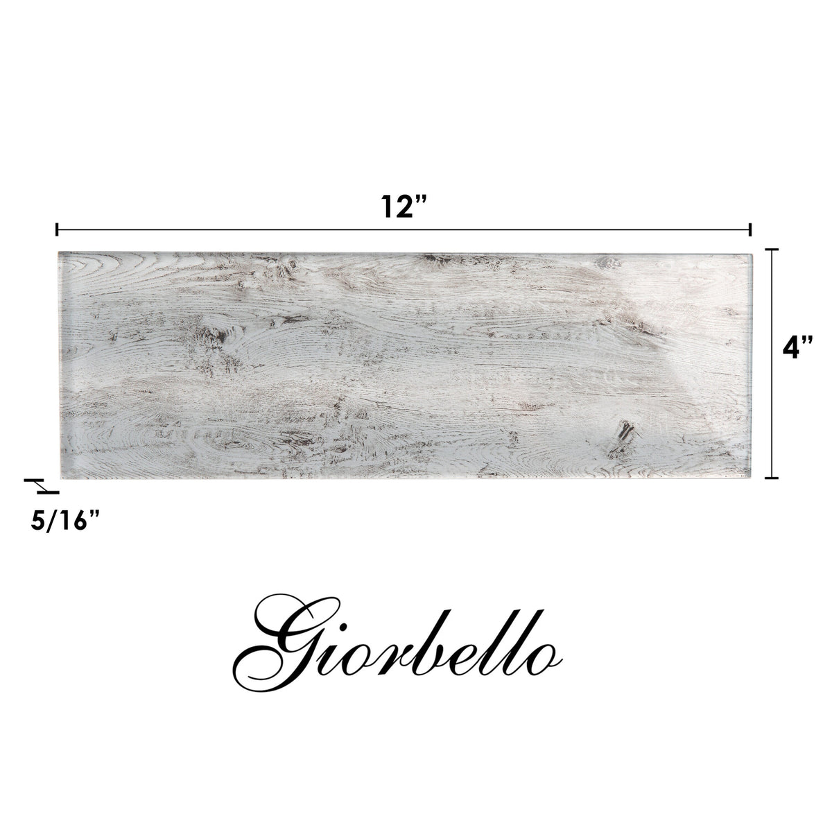 Giorbello Silver Cedar 4-in x 12-in Glossy Glass Wood Look Wall Tile (5-sq. ft/ Carton)