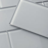 Giorbello True Gray 3-in x 9-in Glossy Glass Subway Wall Tile (5-sq. ft/ Carton)