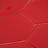 Giorbello Picket Hexagon Ruby Red 3-in x 9-in Glossy Glass Subway Wall Tile (5.8-sq. ft/ Carton)