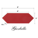 Giorbello (Sample) Ruby Red 3-in x 9-in Glossy Glass Subway Wall Tile