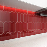 Giorbello (Sample) Ruby Red 3-in x 9-in Glossy Glass Subway Wall Tile