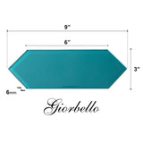 Giorbello Picket Hexagon Dark Teal 3-in x 9-in Glossy Glass Subway Wall Tile (5.8-sq. ft/ Carton)