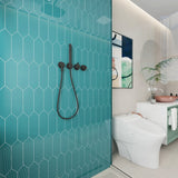 Giorbello Picket Hexagon Dark Teal 3-in x 9-in Glossy Glass Subway Wall Tile (5.8-sq. ft/ Carton)