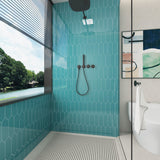 Giorbello Picket Hexagon Dark Teal 3-in x 9-in Glossy Glass Subway Wall Tile (5.8-sq. ft/ Carton)