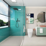 Giorbello Picket Hexagon Dark Teal 3-in x 9-in Glossy Glass Subway Wall Tile (5.8-sq. ft/ Carton)