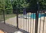 Fortress Building Products 4-1/2-ft H x 5-ft W Gloss Black Aluminum Spaced Picket Flat-top Privacy Fence Gate