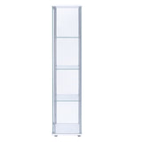 Benzara Contemporary/Modern Clear and White Metal Curio Cabinet