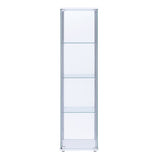 Benzara Contemporary/Modern Clear and White Metal Curio Cabinet