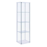 Benzara Contemporary/Modern Clear and White Metal Curio Cabinet