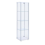 Benzara Contemporary/Modern Clear and White Metal Curio Cabinet
