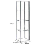 Benzara Contemporary/Modern Clear and White Metal Curio Cabinet