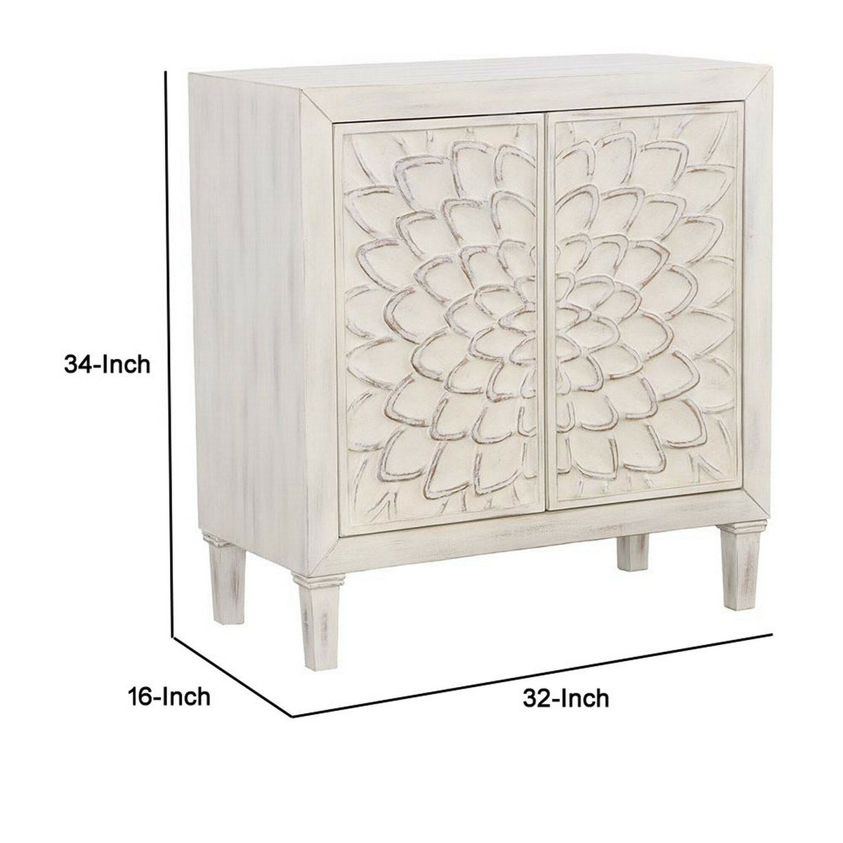 Benzara Whitewash Accent Chest