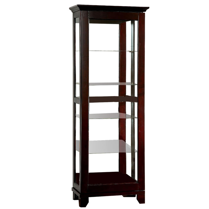 Benzara Contemporary/Modern Dark Walnut Finish Wood Curio Cabinet