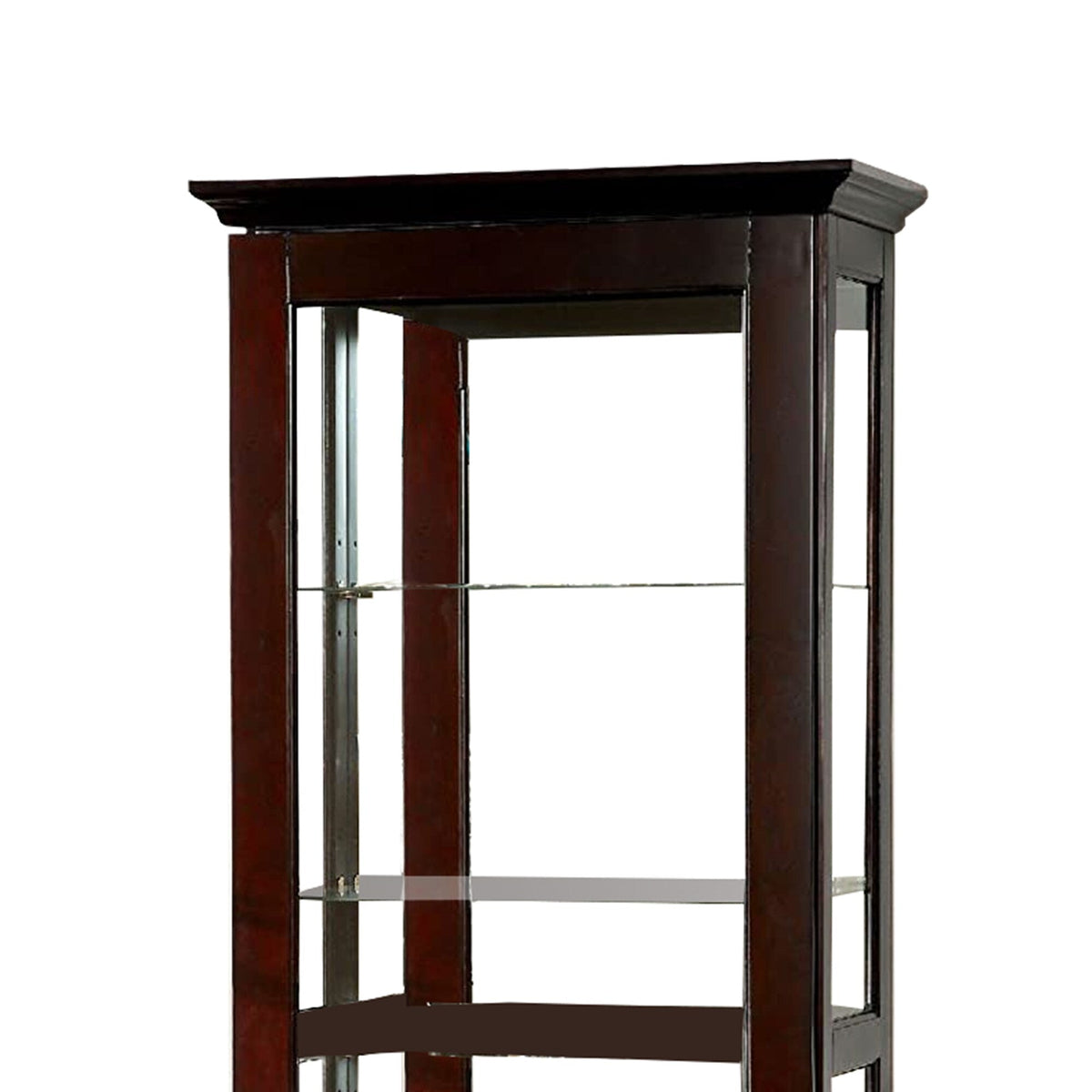 Benzara Contemporary/Modern Dark Walnut Finish Wood Curio Cabinet