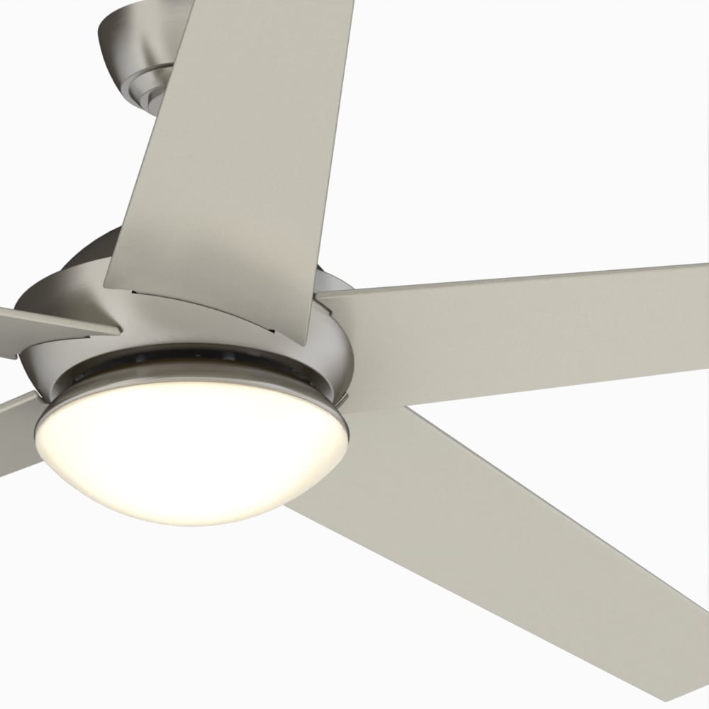 Fanimation Studio Collection Covert 64-in Brushed Nickel LED Indoor/Outdoor Ceiling Fan with Remote (5-Blade)