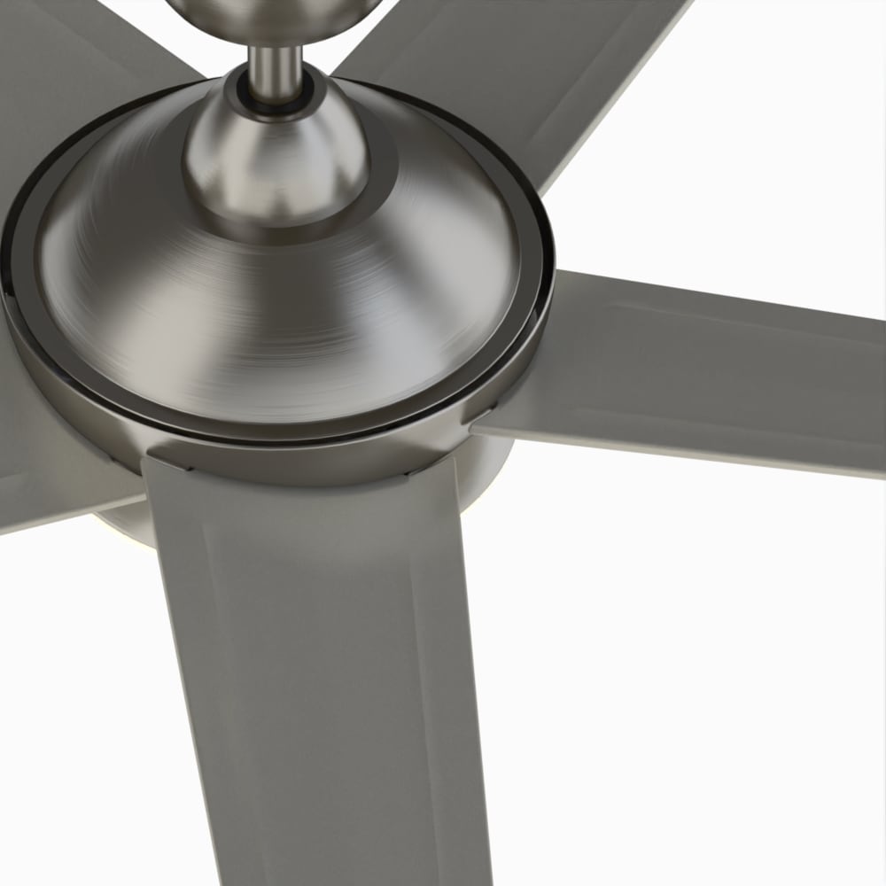 Fanimation Studio Collection Covert 64-in Brushed Nickel LED Indoor/Outdoor Ceiling Fan with Remote (5-Blade)
