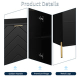 Clihome 17.72-in W x 30.12-in H Mdf Black Freestanding Utility Storage Cabinet