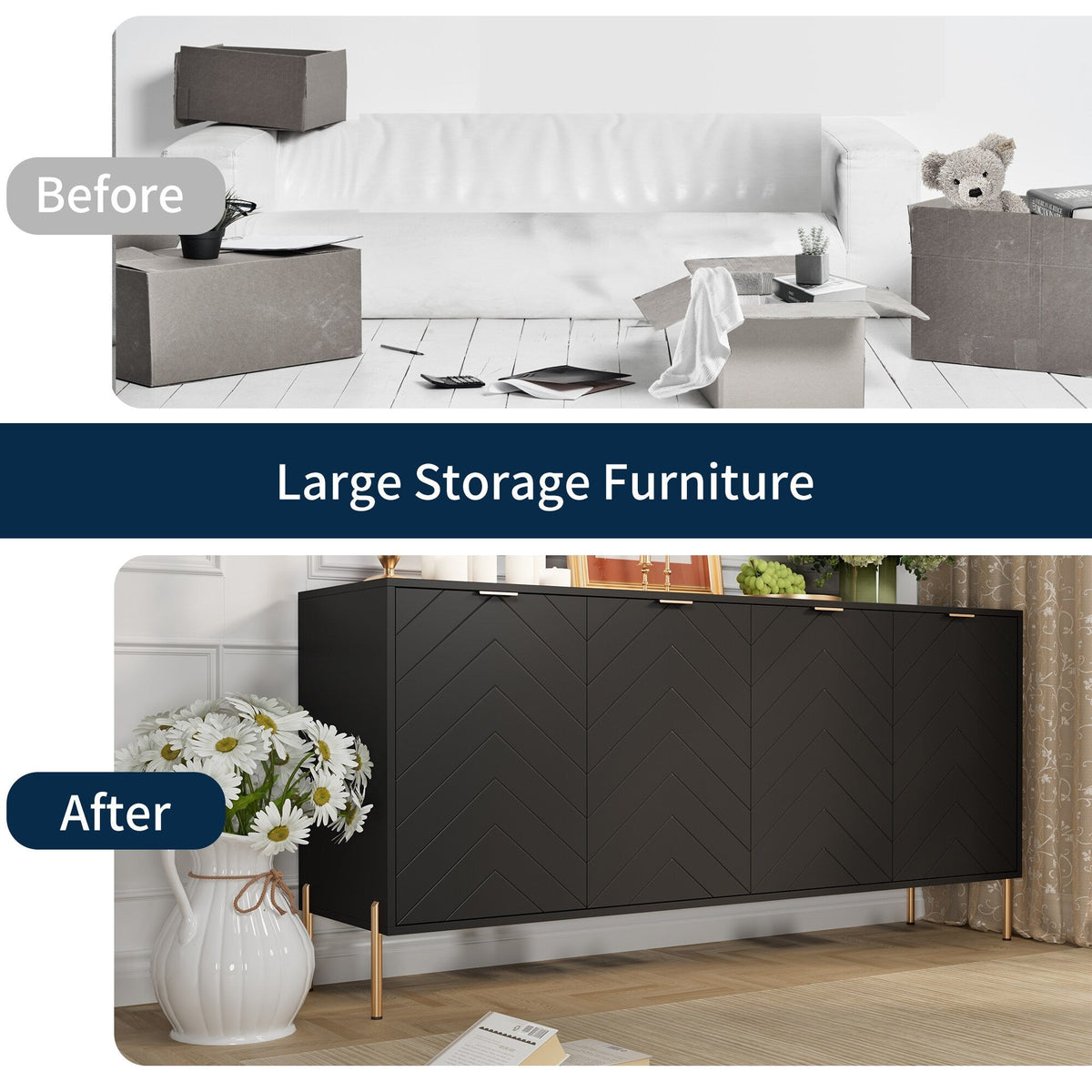 Clihome 17.72-in W x 30.12-in H Mdf Black Freestanding Utility Storage Cabinet