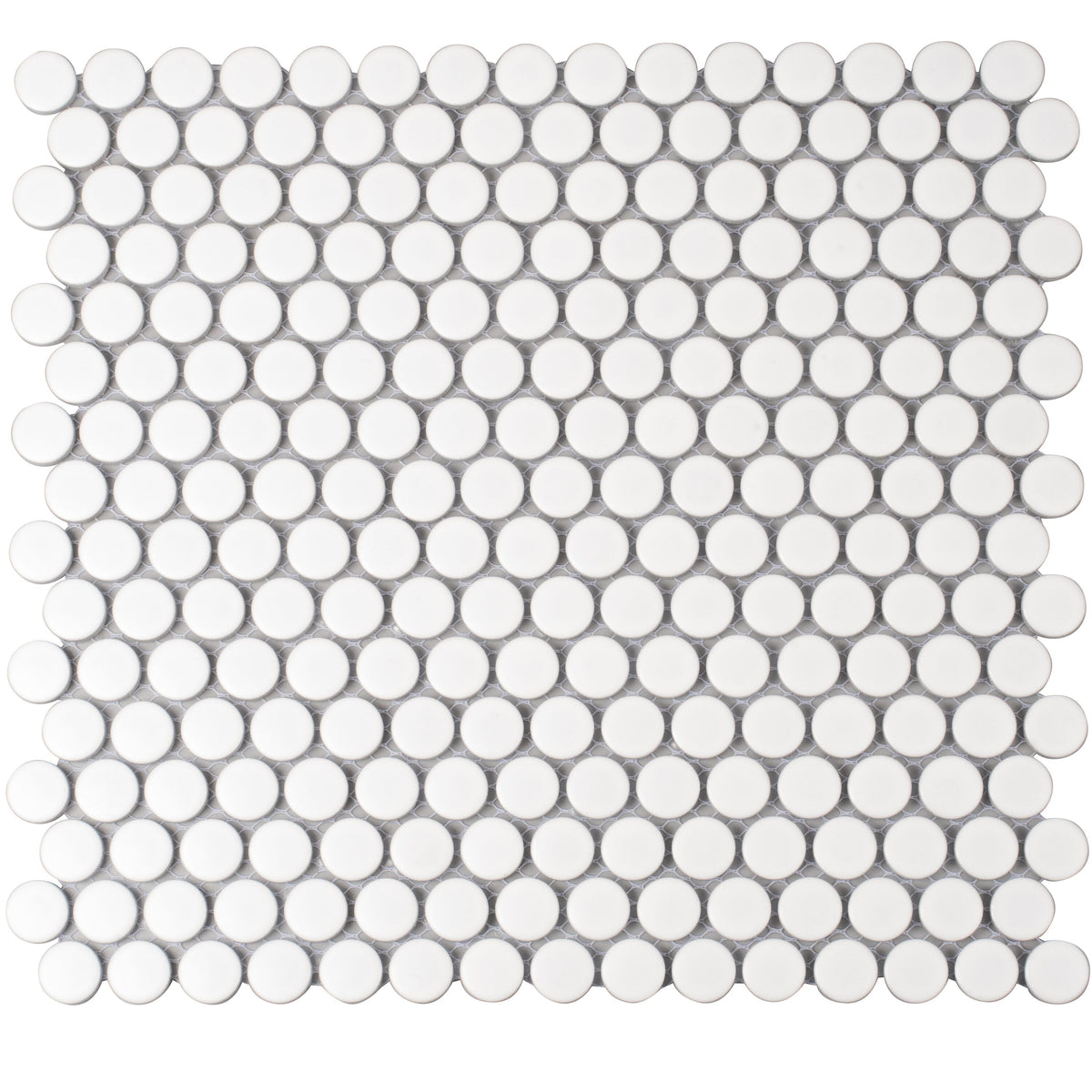 Apollo Tile Cirkel Pearl White 12-in x 12-in Matte Porcelain Penny Round Patterned Floor and Wall Tile (9.87-sq. ft/ Carton)