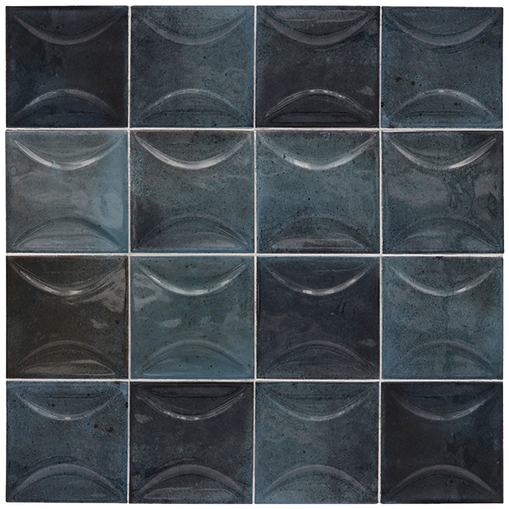 Apollo Tile Antiek Spruce Blue 4-in x 4-in Glossy Ceramic Patterned Floor and Wall Tile (5.39-sq. ft/ Carton)