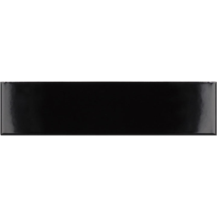 Apollo Tile Arte Black 2-in x 8-in Glossy Ceramic Brick Look Floor and Wall Tile (5.38-sq. ft/ Carton)