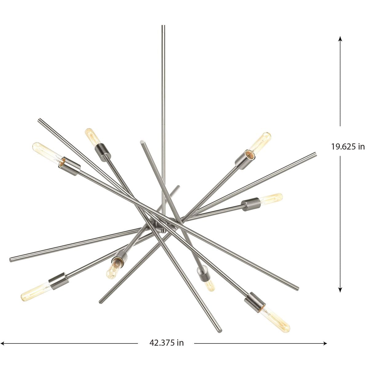 Progress Lighting Astra 8-Light Brushed Nickel Modern/Contemporary Chandelier
