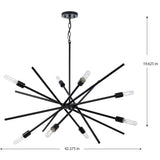 Progress Lighting Astra 8-Light Matte Black Modern/Contemporary Chandelier