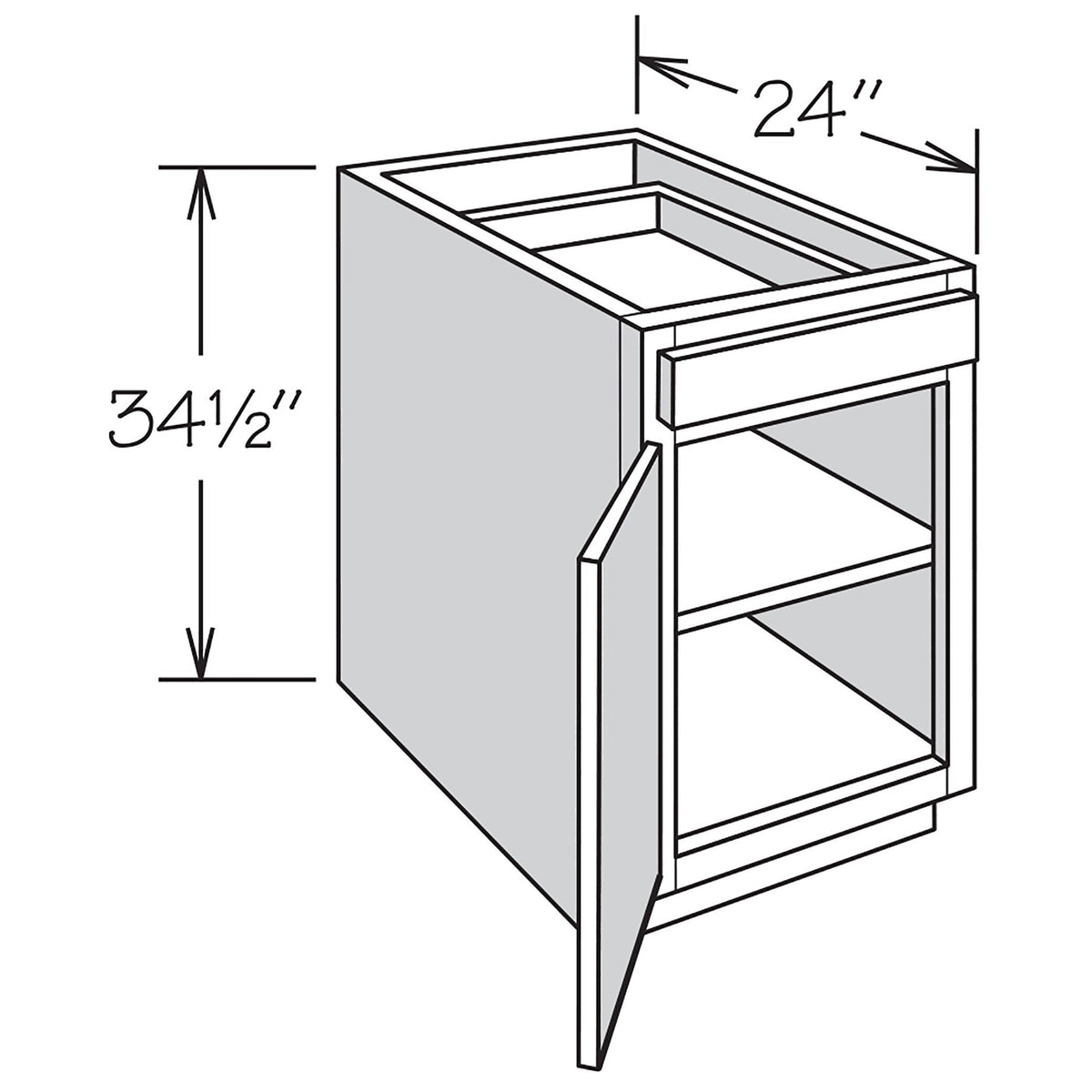 allen + roth Innsbrook 24-in W x 34.5-in H x 24-in D Rye 1-Drawer Base Fully Assembled Cabinet (Flat Panel Shaker Style)
