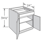 Shenandoah PRO Express Breckenridge 24-in W x 34.5-in H x 24-in D Linen Full Overlay 1-Drawer Base Fully Assembled Plywood Cabinet (Recessed Panel Shaker Style)