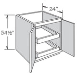 Shenandoah PRO Express Breckenridge 30-in W x 34.5-in H x 24-in D Linen Partial Overlay Base Fully Assembled Plywood Cabinet (Recessed Panel Shaker Door Style)