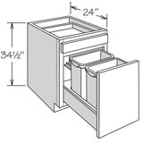 Shenandoah PRO Express Breckenridge 18-in W x 34.5-in H x 24-in D Linen Full Overlay 1-Drawer Pull-out Wastebasket Base Fully Assembled Plywood Cabinet (Recessed Panel Style)