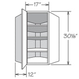 Shenandoah PRO Express Breckenridge 24-in W x 30.125-in H x 12-in D Linen Partial Overlay Diagonal Corner Wall Fully Assembled Plywood Cabinet (Recessed Panel Shaker Style)