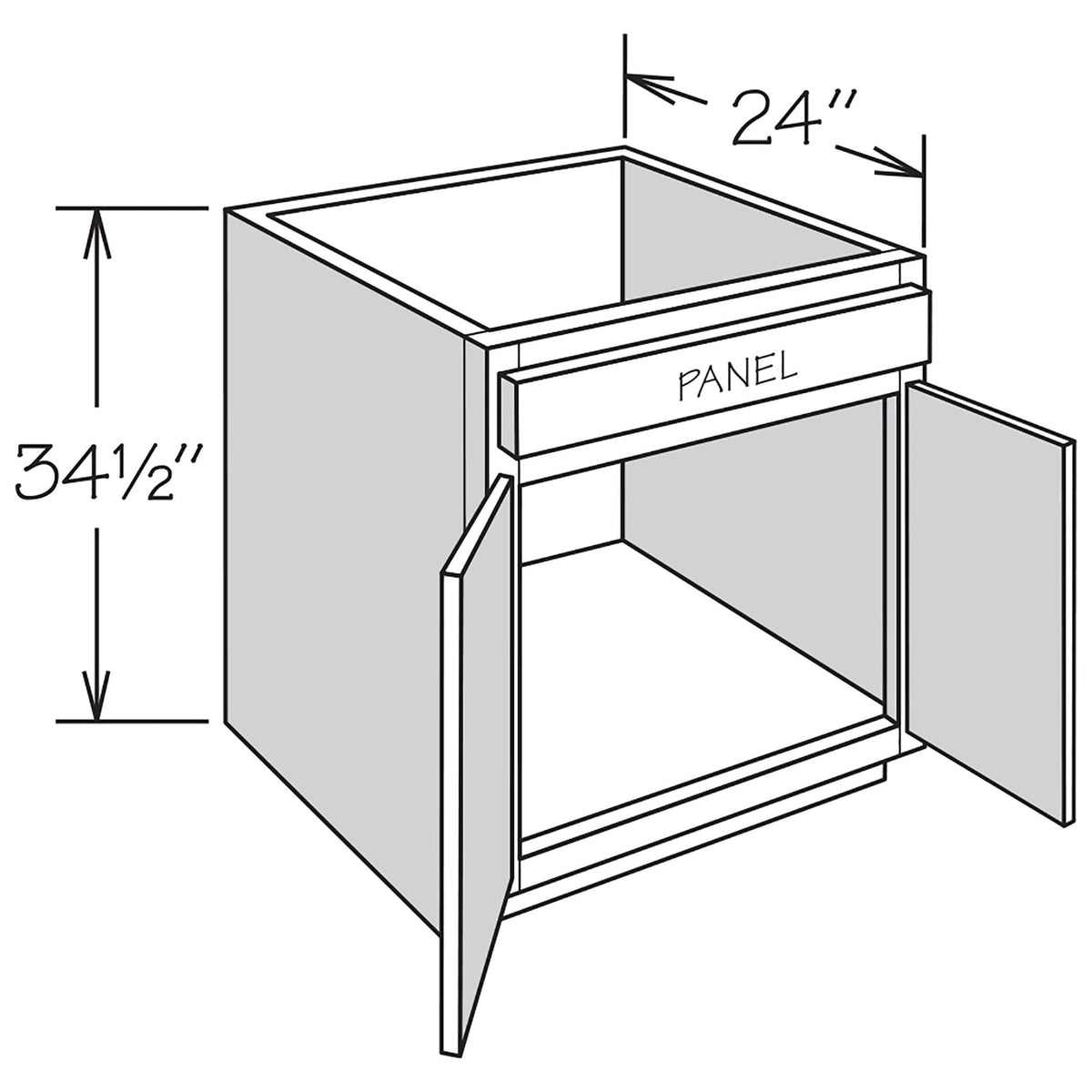 Shenandoah PRO Express Breckenridge 36-in W x 34.5-in H x 24-in D Linen Partial Overlay Sink Base Fully Assembled Plywood Cabinet (Recessed Panel Shaker Style)