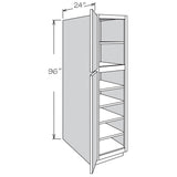 Shenandoah PRO Express Breckenridge 18-in W x 96-in H x 24-in D Stone Full Overlay Pantry Fully Assembled Plywood Cabinet (Recessed Panel Shaker Door Style)