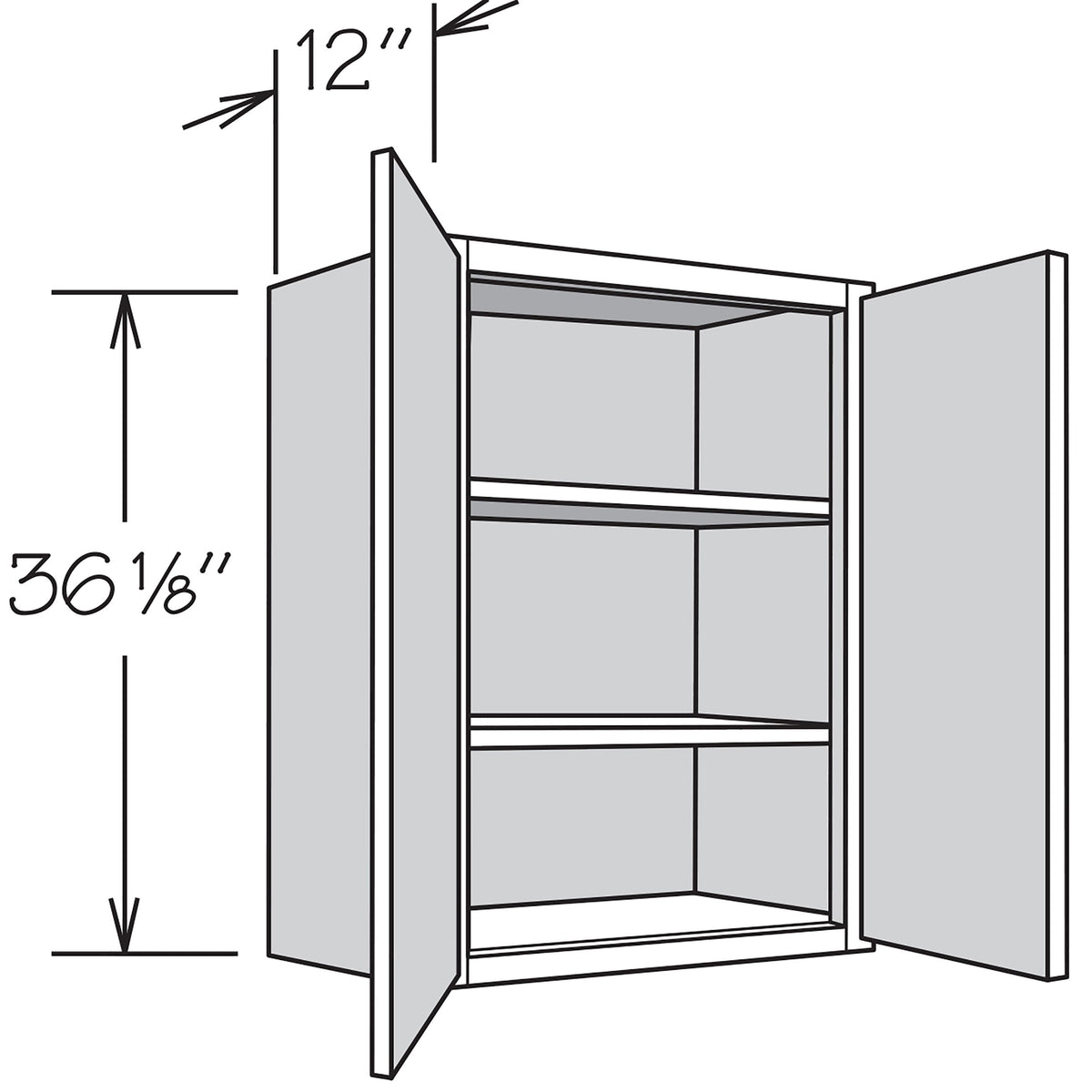 Shenandoah PRO Express Breckenridge 27-in W x 36.125-in H x 12-in D Stone Full Overlay Wall Fully Assembled Plywood Cabinet (Recessed Panel Shaker Door Style)