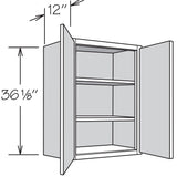 Shenandoah PRO Express Breckenridge 33-in W x 36.125-in H x 12-in D Linen Full Overlay Wall Fully Assembled Plywood Cabinet (Recessed Panel Shaker Door Style)