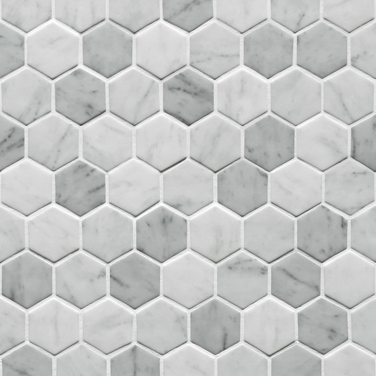 SUNWINGS Honeycomb Carrara White 10-in x 11-in Matte Recycled glass Marble look Hexagon Mosaic Floor and Wall Tile product image