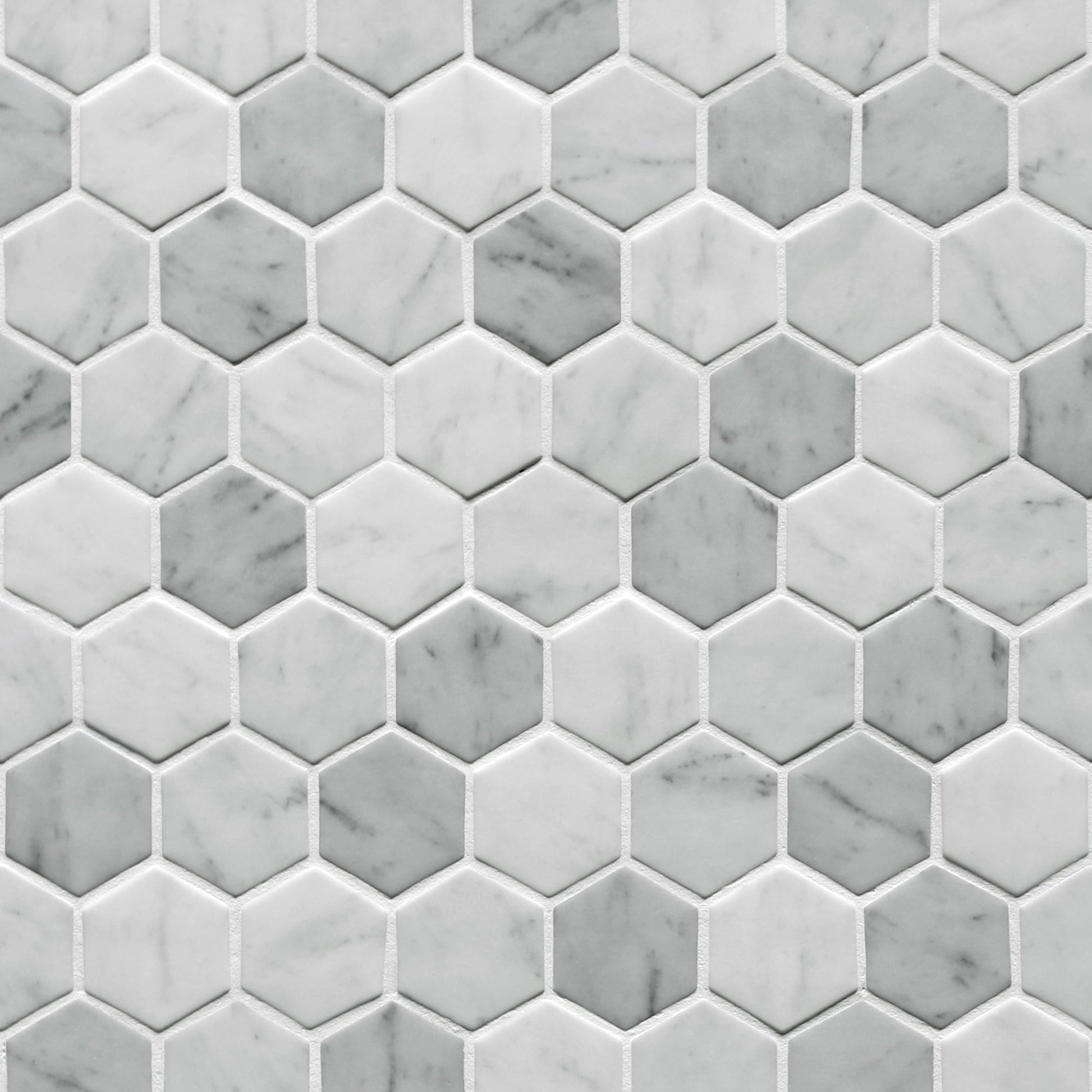 SUNWINGS Honeycomb Carrara White 10-in x 11-in Matte Recycled glass Marble look Hexagon Mosaic Floor and Wall Tile product image